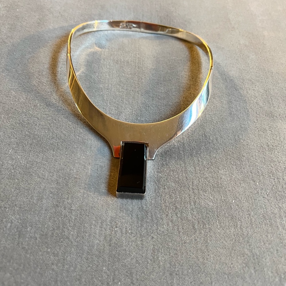 Sterling Silver and Onyx Neck Cuff